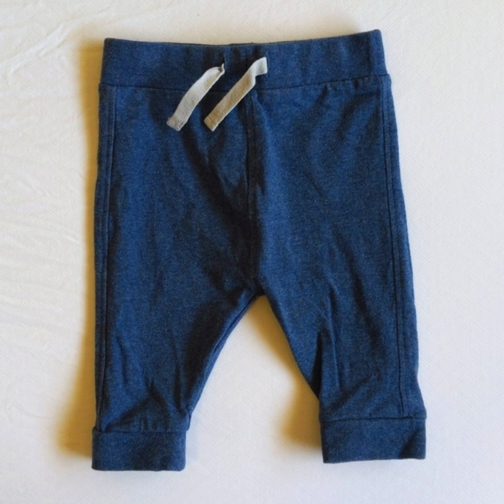 next uk blue stretch cotton joggers pants 0-3 months baby